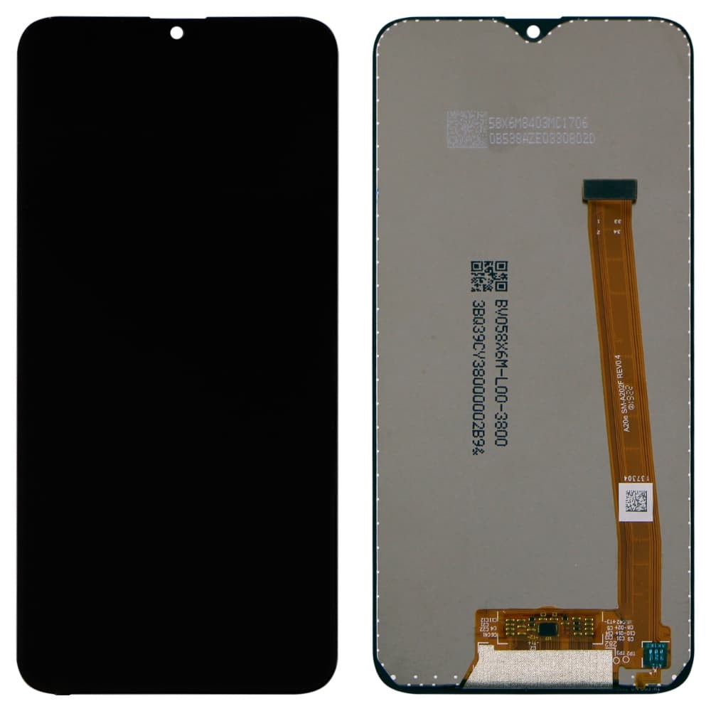 Дисплей для Samsung A202 Galaxy A20e з тачскріном в зборі, колір чорний, оригінал з заміненим склом фото 1