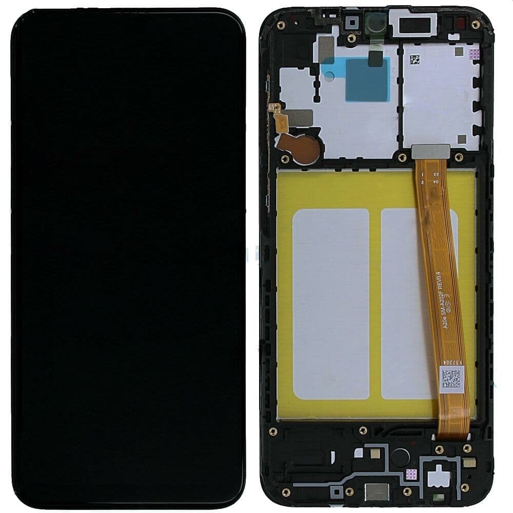 Дисплей для Samsung A202 Galaxy A20e с тачскрином и рамкой в сборе, цвет черный, IPS(TFT) фото 1