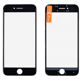 Стекло корпуса с рамкой и OCA для iPhone 7,  цвет черный