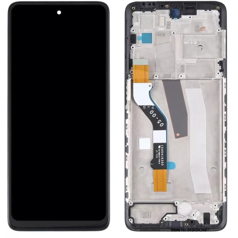 Дисплей для Motorola XT2171 Moto G51 5G, с тачскрином и рамкой, черный фото 1