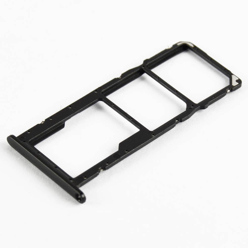 Держатель сим карты для Honor 8A, 8A Pro, 8A Prime, Huawei Y6 2019, Y6 Prime 2019, Y6 Pro 2019 Dual Sim, цвет черный фото 1