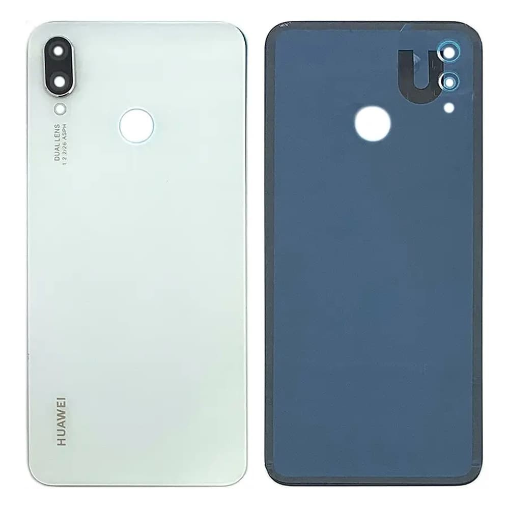 Задня кришка для Huawei P Smart Plus (INE-LX1), Nova 3i, зі склом камери, колір білий фото 1