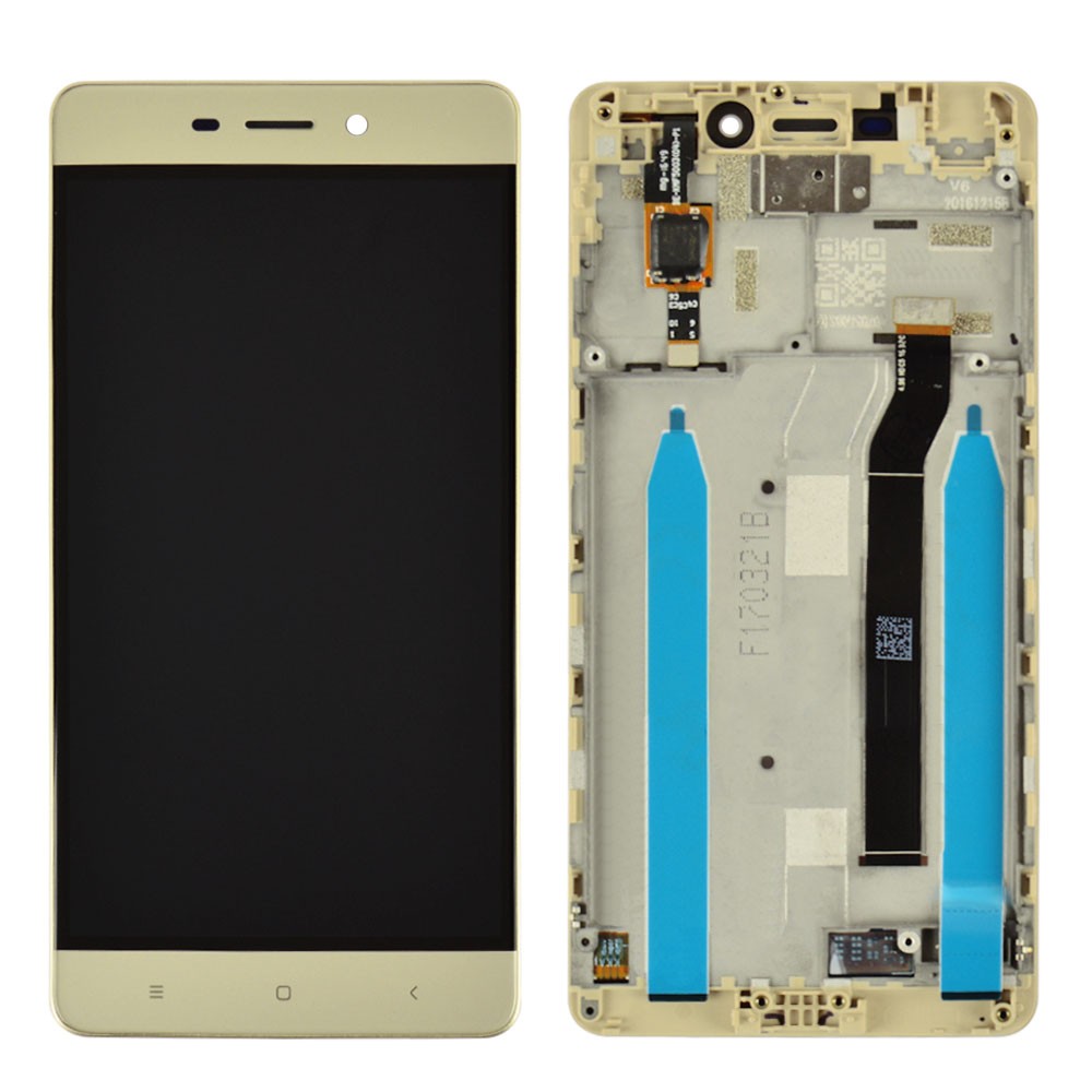 Дисплей для Xiaomi Redmi 4 с тачскрином и рамкой в сборе, цвет золотой, оригинал фото 1