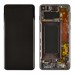 Дисплей для Samsung G973F Galaxy S10 с тачскрином и рамкой в сборе, цвет prism black, сервисный оригинал миниатюра 1