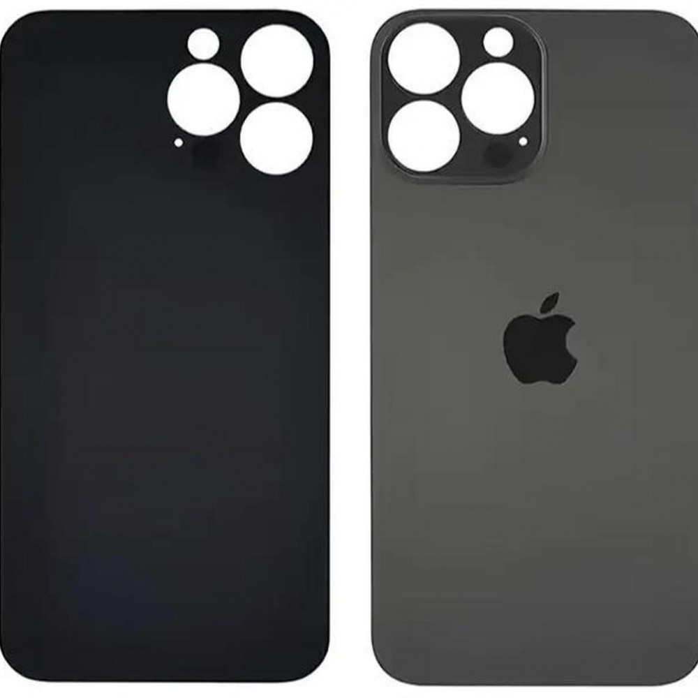 Задняя крышка для iPhone 13 Pro Max, цвет черный, с большим отверстием под камеру фото 1