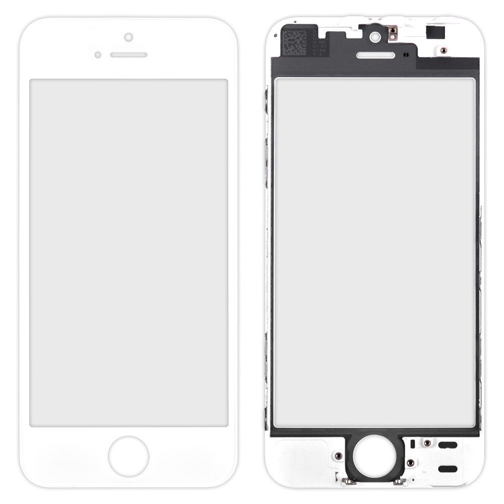Стекло iPhone 5S, с рамкой, цвет белый фото 1
