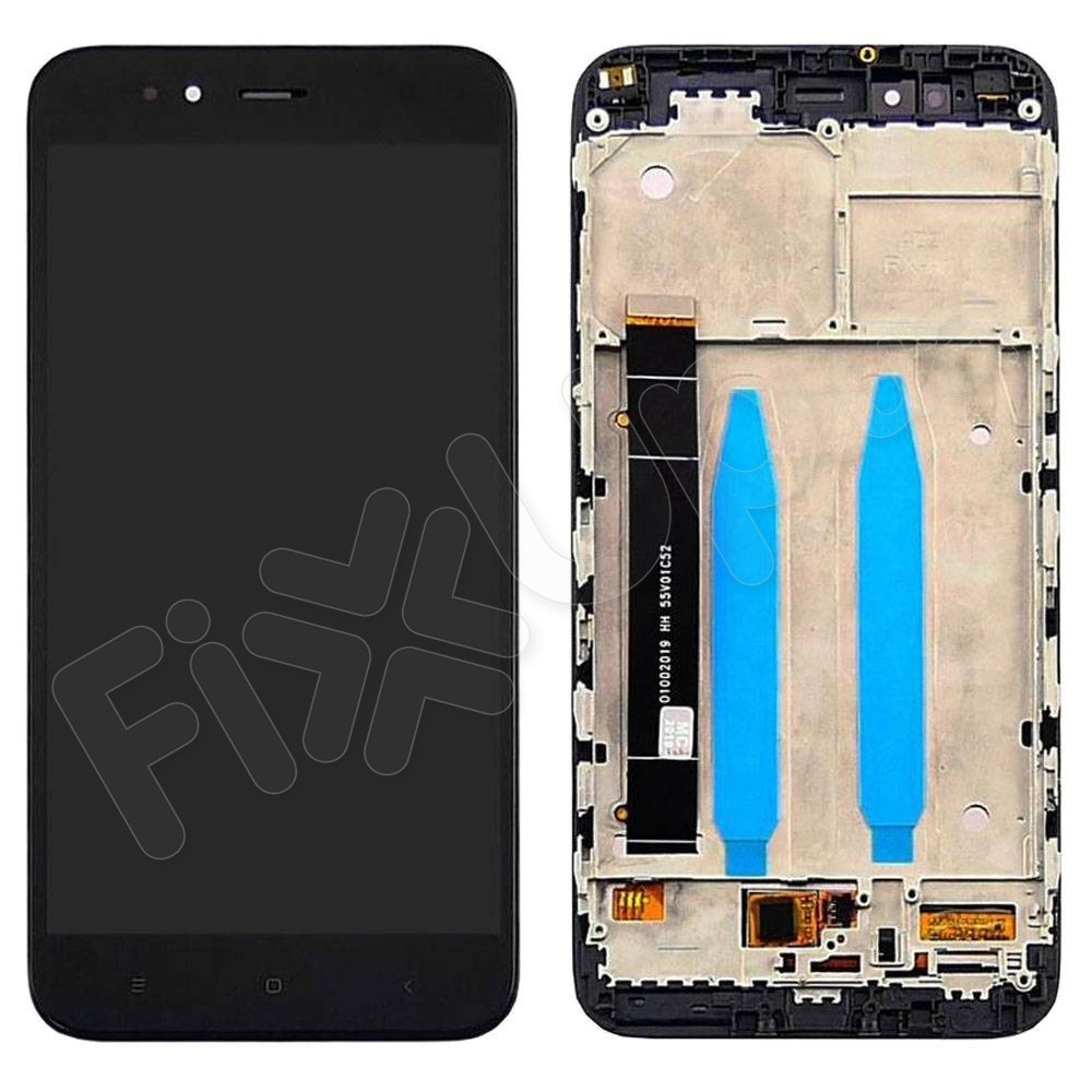 Дисплей для Xiaomi Mi A1, Mi 5X с тачскрином и рамкой в сборе, цвет черный фото 1