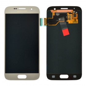 Дисплей Samsung Galaxy S7 G930 (G930F/G930FD) з тачскріном у зборі,  колір срібло, без рамки, оригінал замінене скло