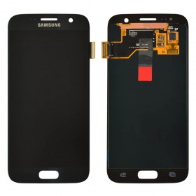 Дисплей Samsung Galaxy S7 G930 (G930F/G930FD) з тачскріном у зборі, оригінал замінене скло,  колір чорний, без рамки