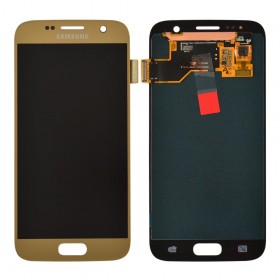 Дисплей Samsung Galaxy S7 G930 (G930F/G930FD) з тачскріном у зборі, без рамки, оригінал замінене скло,  колір золотий