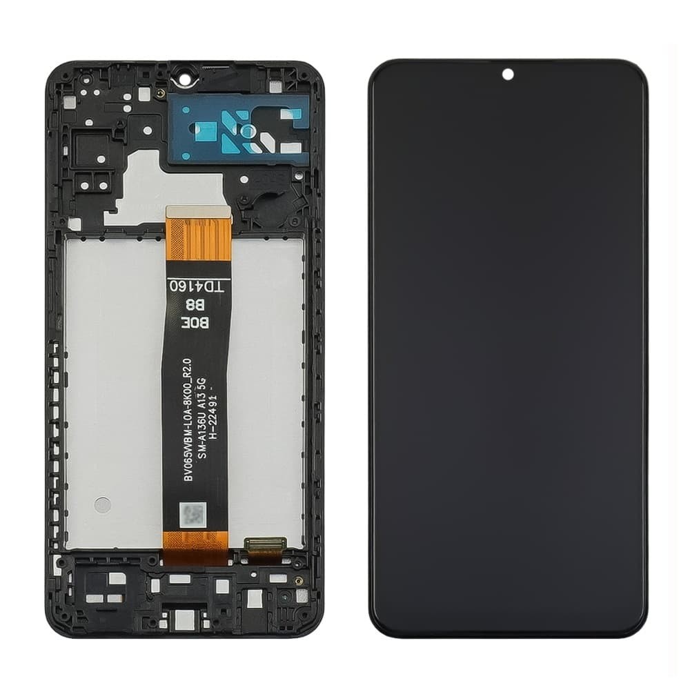 Дисплей для Samsung A136B Galaxy A13 5G 2021, з тачскріном і рамкою в зборі, колір чорний, IPS фото 1