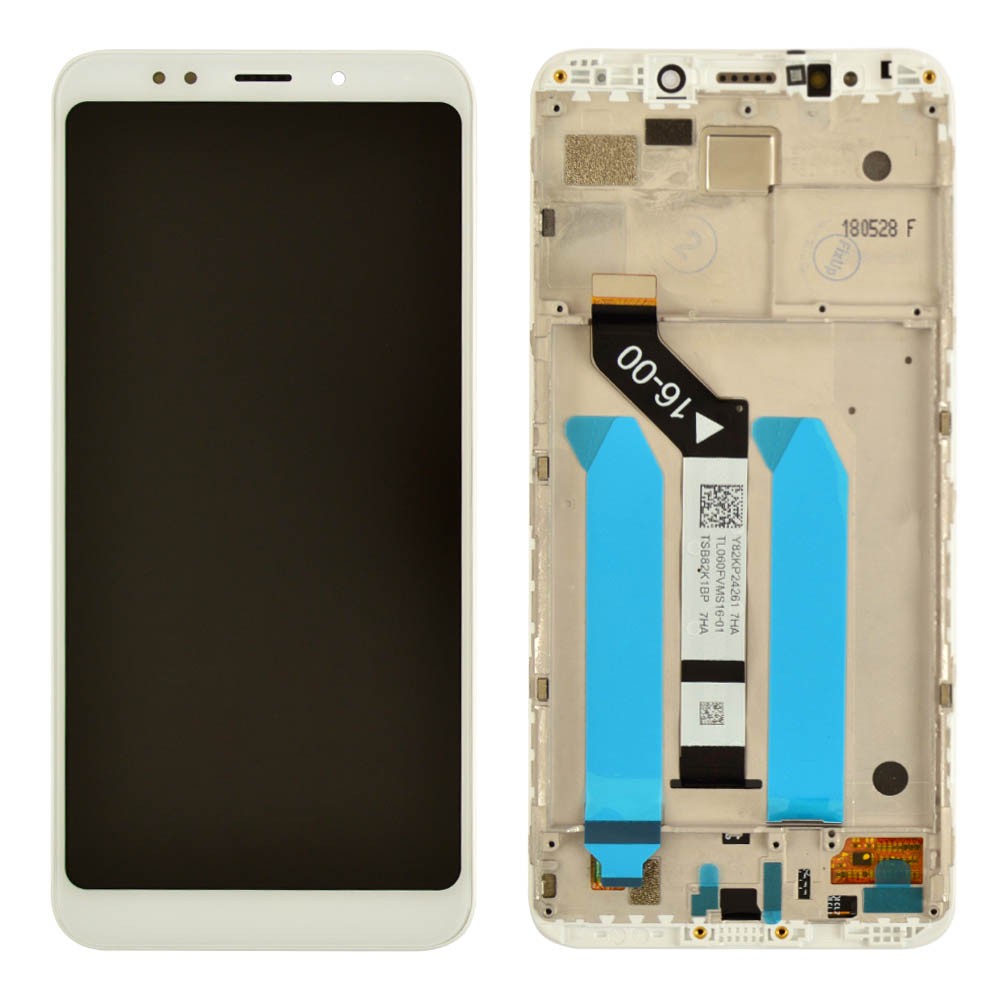 Дисплей для Xiaomi Redmi 5 Plus з тачскрином та рамкою в зборі, колір білий, Orig PRC фото 1