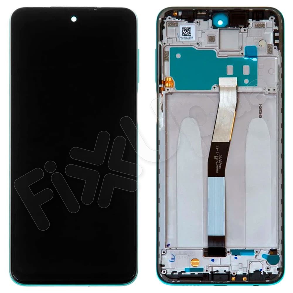 Дисплей для Xiaomi Redmi Note 9 Pro, Note 9S с тачскрином и рамкой в сборе, цвет зеленый фото 1