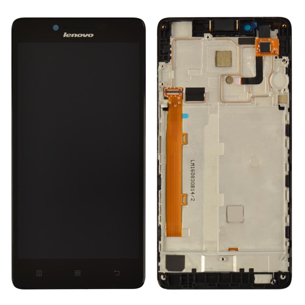 Дисплей для Lenovo K3, A6000 з тачскрином та рамкою в зборі, колір чорний, оригінал фото 1