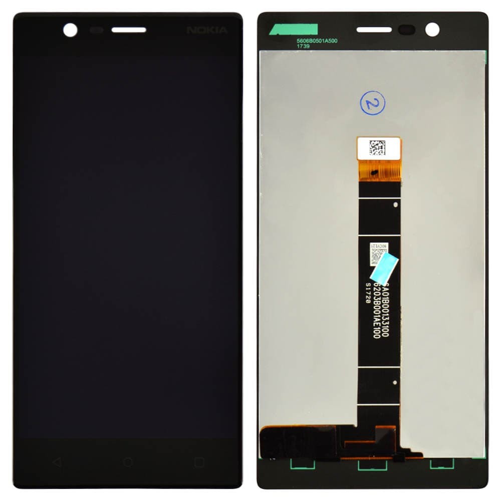 Дисплей для Nokia 3 TA-1020/TA-1028/TA-1032/TA-1038 с тачскрином в сборе, цвет черный, оригинал с замененным стеклом фото 1