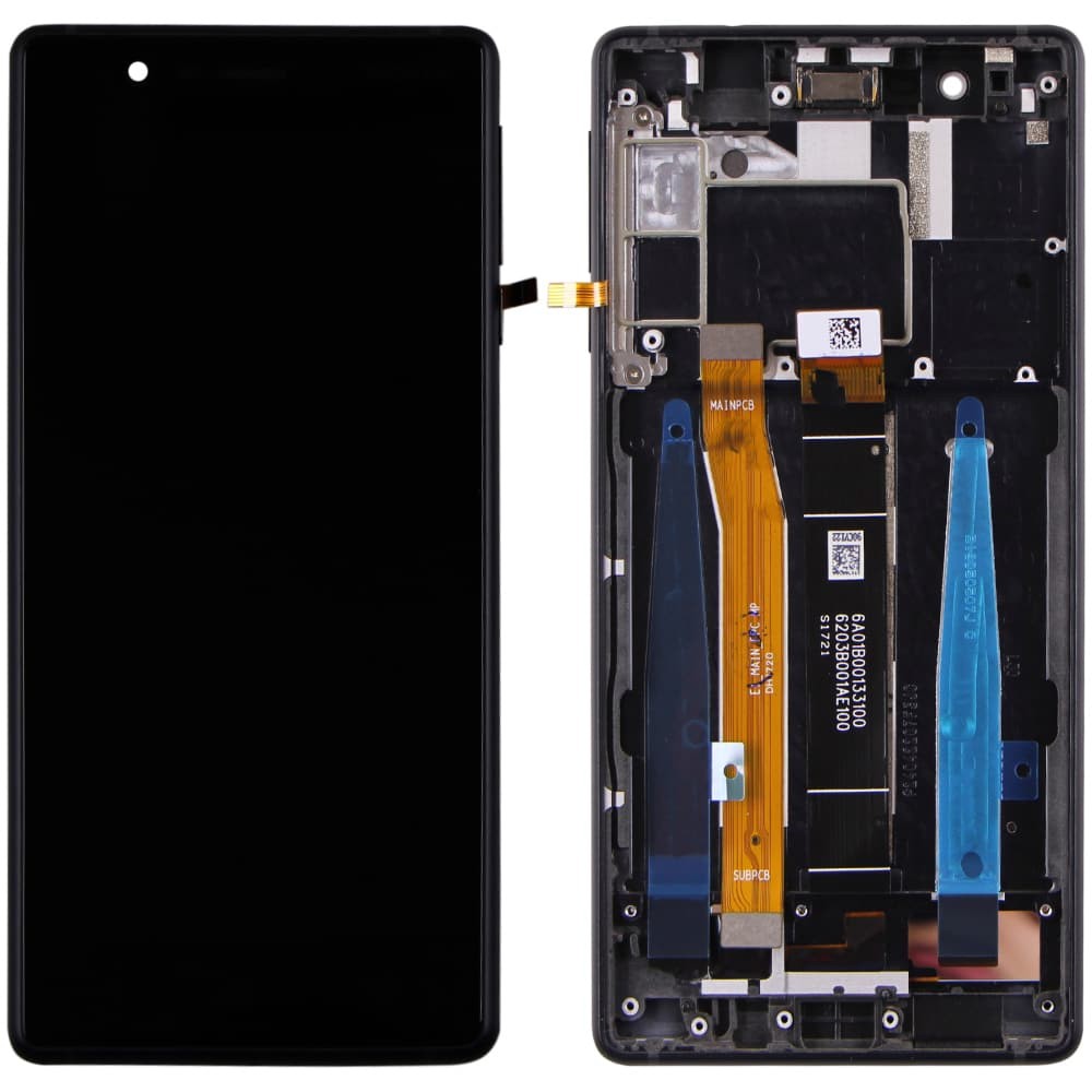Дисплей для Nokia 3 TA-1020/TA-1028/TA-1032/TA-1038, с тачскрином и рамкой в сборе, цвет черный, оригинал фото 1