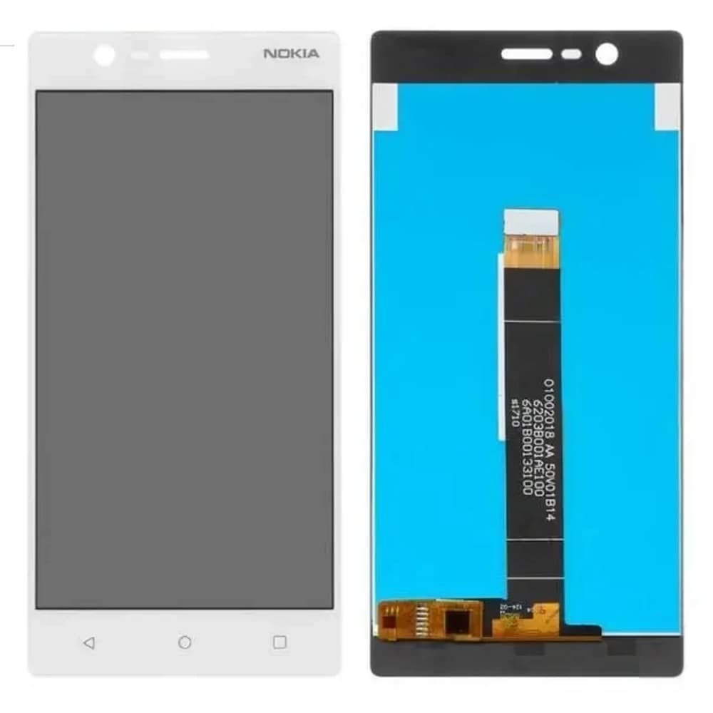 Дисплей для Nokia 3 TA-1020/TA-1028/TA-1032/TA-1038 с тачскрином, белый фото 1