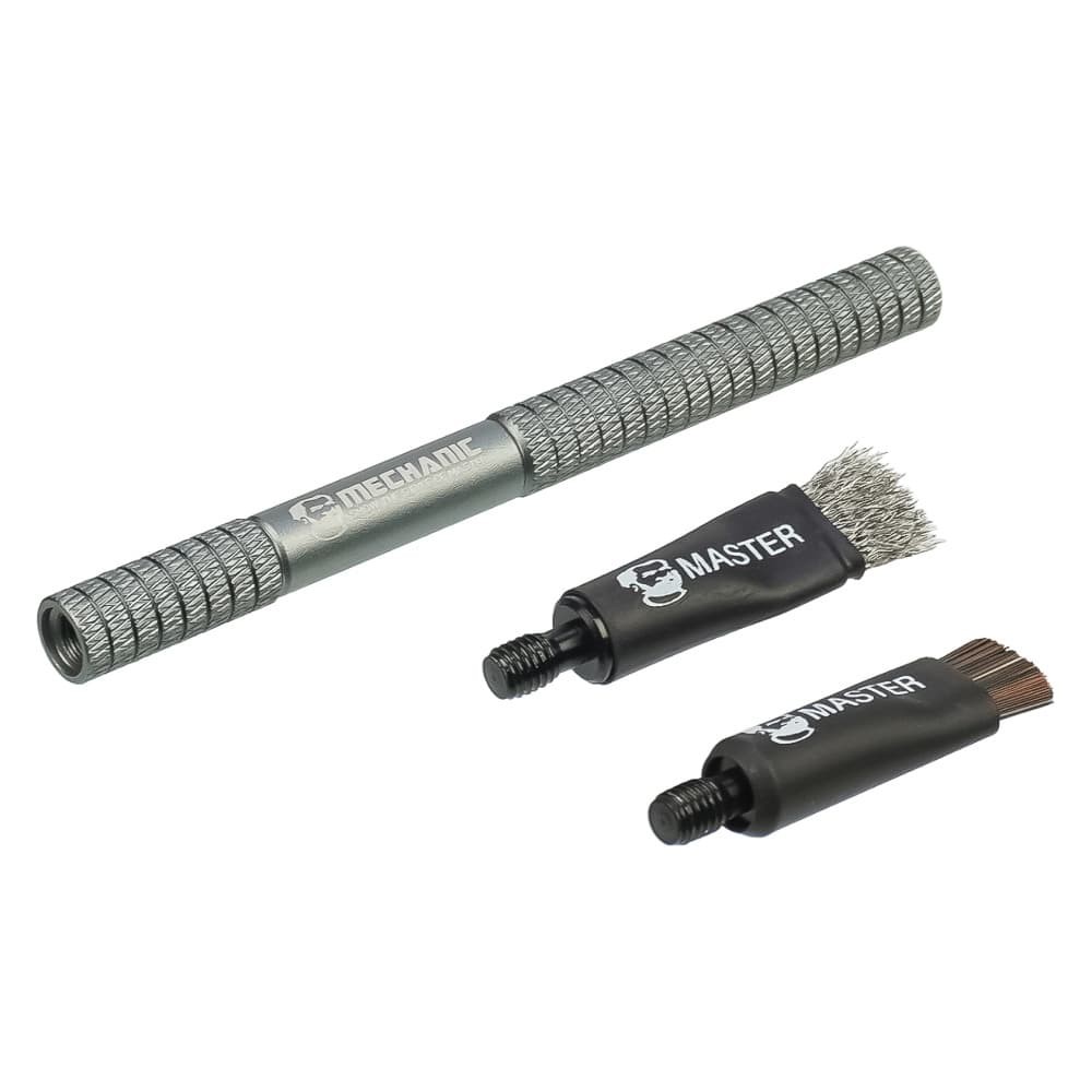 Щетка Mechanic Glue removal brush, двусторонняя с нейлоновым и стальным ворсом фото 3