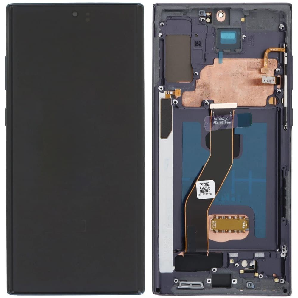 Дисплей для Samsung N975 Galaxy Note 10 Plus, з тачскріном і рамкою, чорний, OLED small LCD фото 1