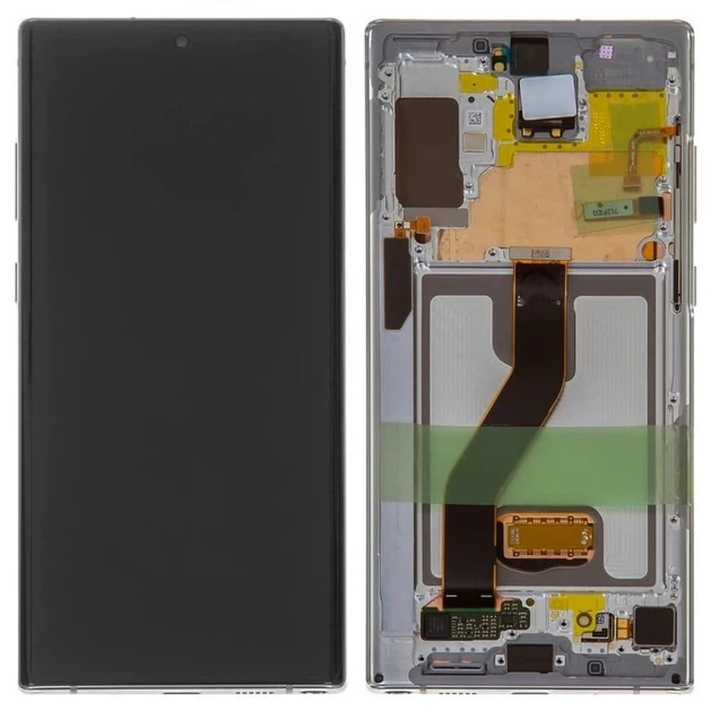 Дисплей для Samsung N975 Galaxy Note 10 Plus, з тачскріном і рамкою, колір срібло, OLED фото 1