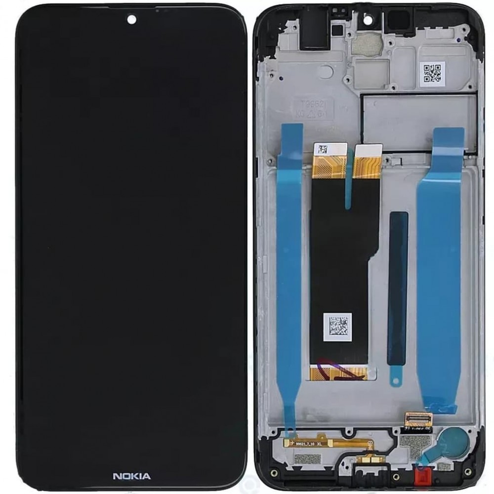 Дисплей для Nokia 2.3 Dual Sim TA-1211/TA-1214/TA-1206/TA-1209 с тачскрином и рамкой, черный фото 1