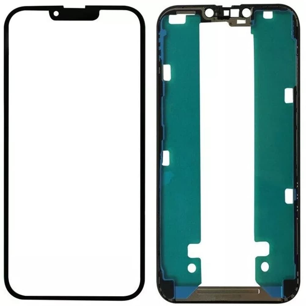 Скло корпусу з рамкою + OCA плівка для iPhone 13 Pro Max, колір чорний фото 1