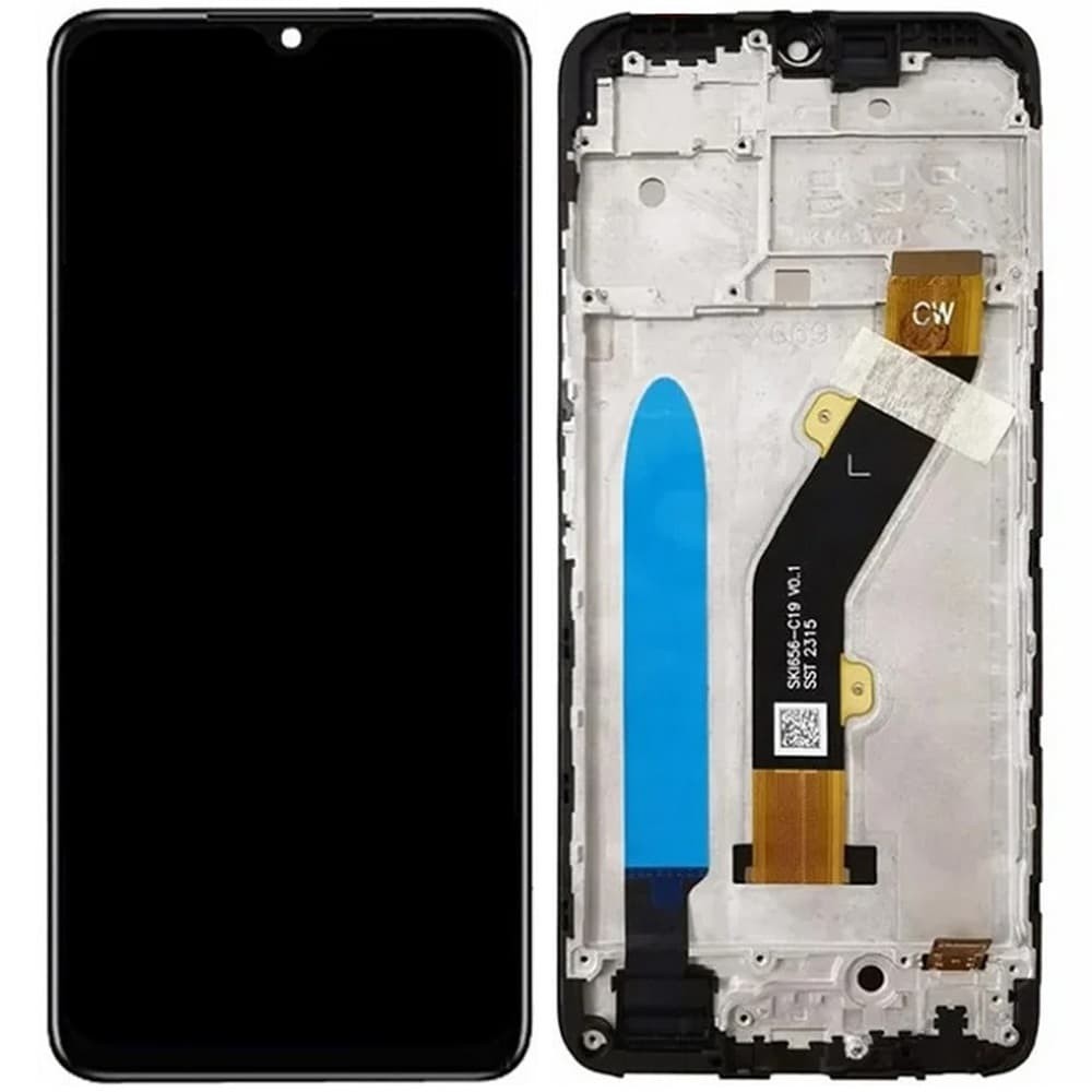 Дисплей для Infinix Hot 30i (X669), с тачскрином и рамкой, черный фото 1