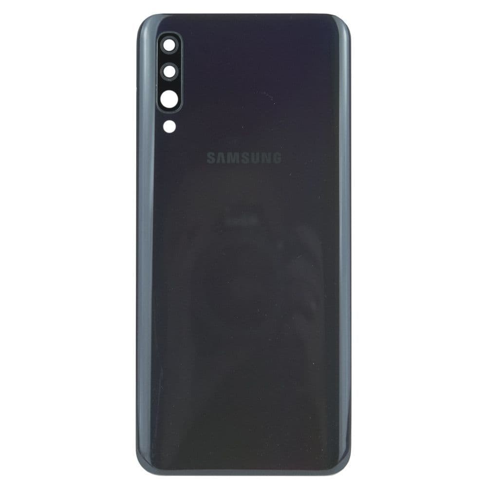 Задня кришка для Samsung A505 Galaxy A50 2019, зі склом камери, колір чорний фото 1