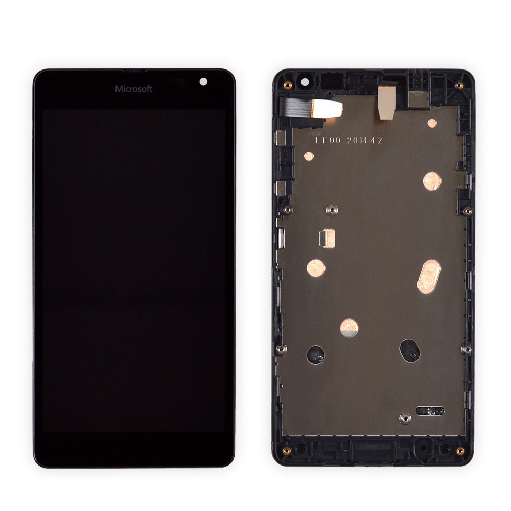 Дисплей Nokia 535 Lumia (ревизия ct2C) с тачскрином в сборе, цвет черный, в рамке фото 1