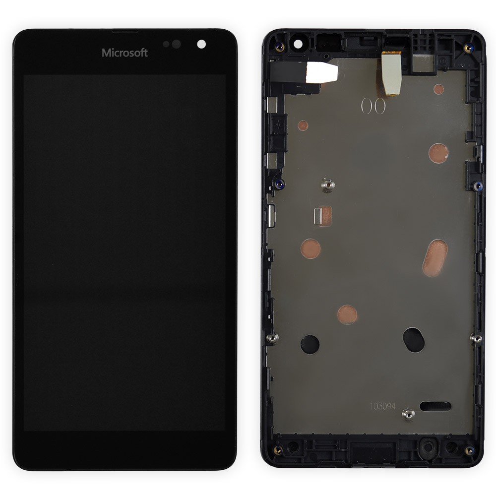 Дисплей Nokia 535 Lumia (ревізія ct2S) з тачскрином у зборі, колір чорний, у рамці, Test OK фото 1