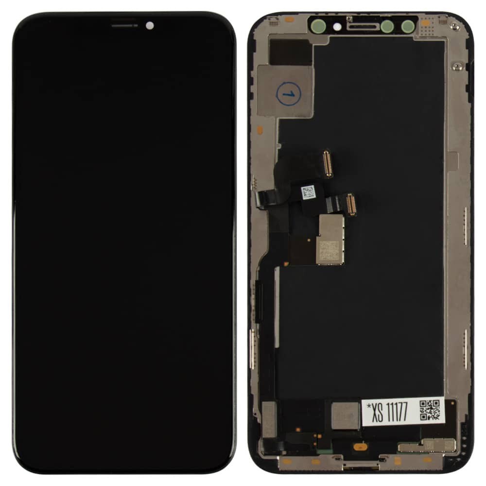 Дисплей для iPhone XS (5.8) з тачскрином у зборі, колір чорний, оригінал із заміненим склом фото 1
