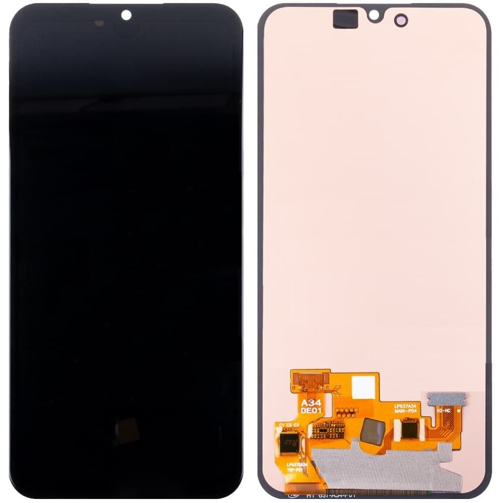 Дисплей для Samsung A346 Galaxy A34 2023, з тачскріном в зборі, колір чорний, OLED small LCD фото 1