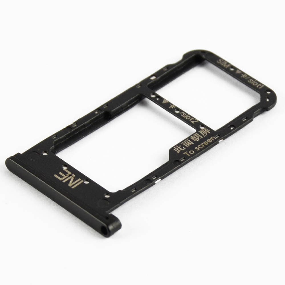 Держатель сим карты для Huawei P Smart Plus, цвет черный фото 1