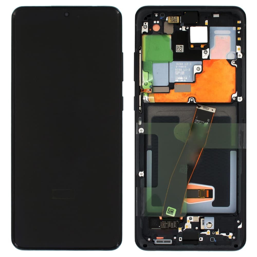 Дисплей для Samsung G988F Galaxy S20 Ultra з тачскрином та рамкою в зборі, колір чорний, сервісний оригінал фото 1
