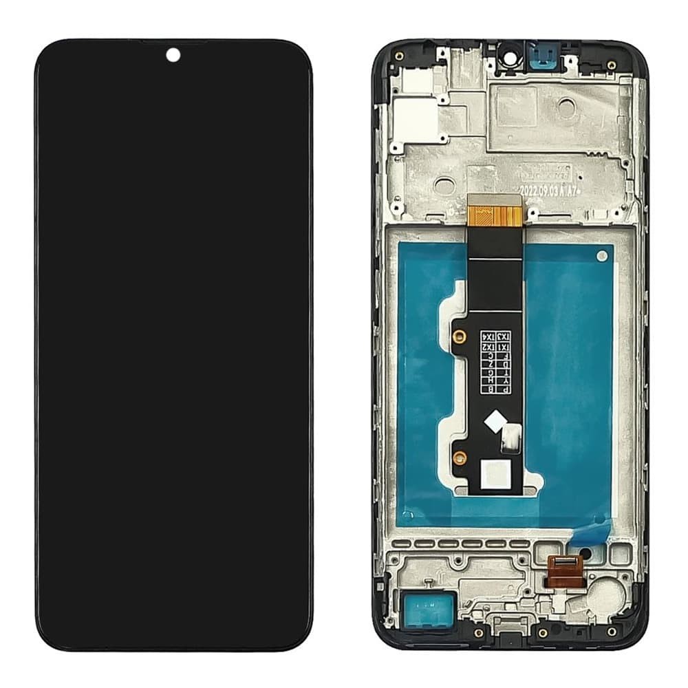 Дисплей для Motorola XT2155 Moto E20, с тачскрином и рамкой в сборе, цвет черный фото 1