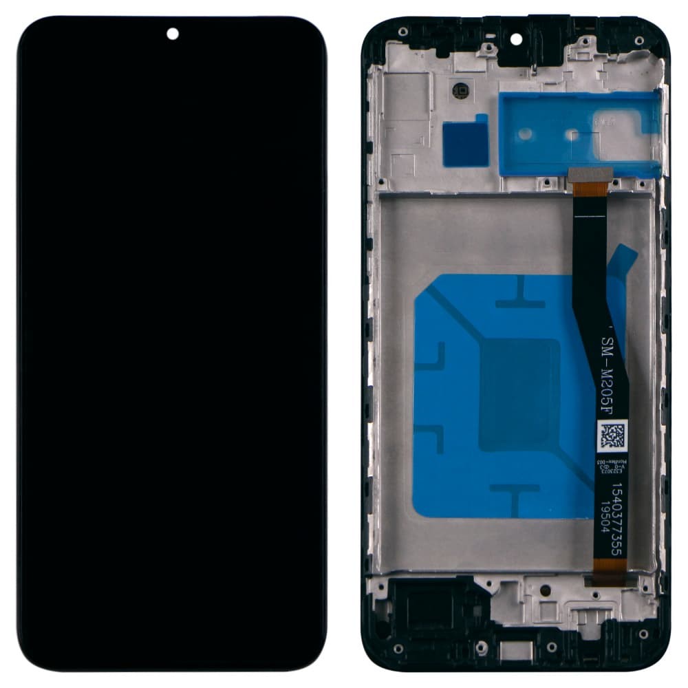 Дисплей для Samsung M205F /DS Galaxy M20 2019 з тачскріном і рамкою в зборі, колір чорний, IPS (TFT) фото 1