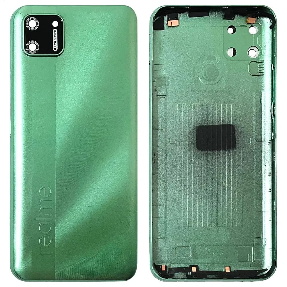 Задняя крышка для Realme C11 2020, со стеклом камеры, цвет зеленый фото 1