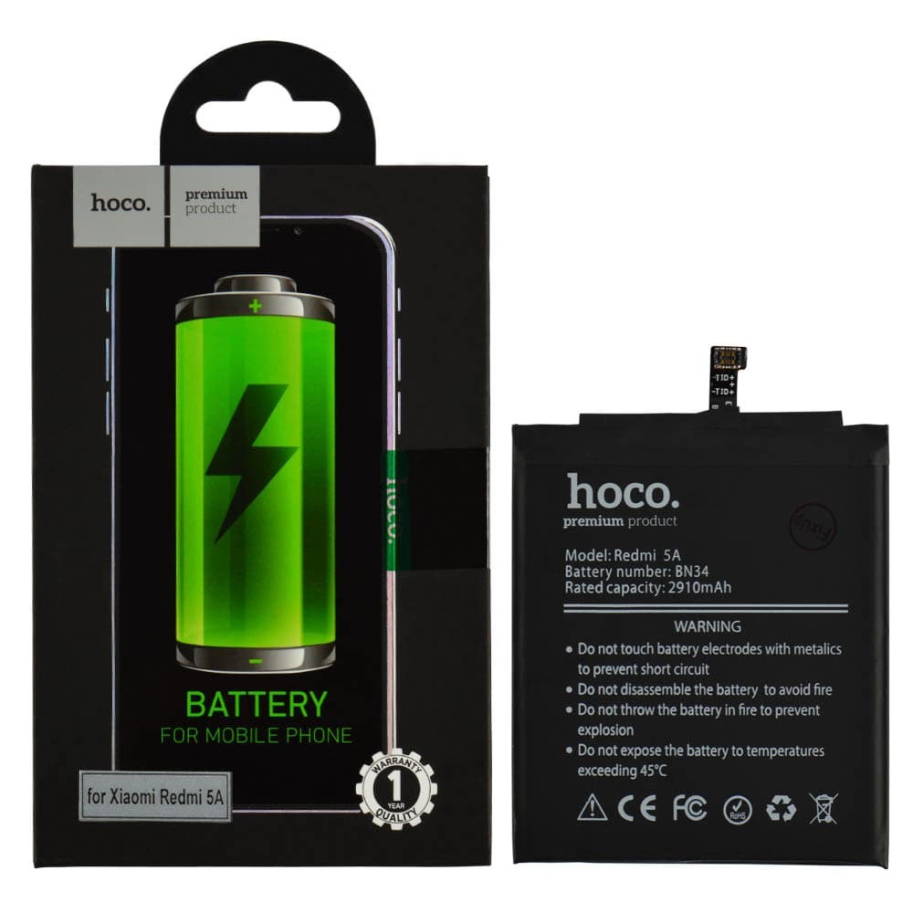 Аккумулятор BN34 для Xiaomi Redmi 5A, HOCO, 3000mAh фото 1