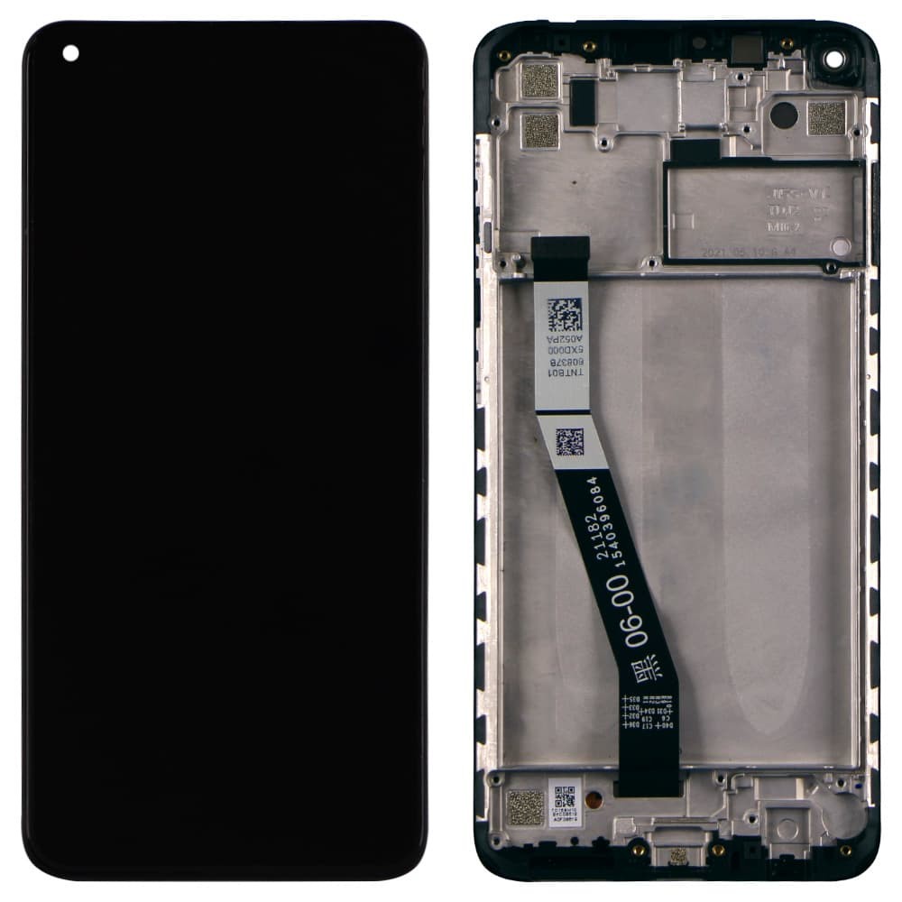 Дисплей для Xiaomi Redmi Note 9 с тачскрином и рамкой в сборе, цвет черный фото 1