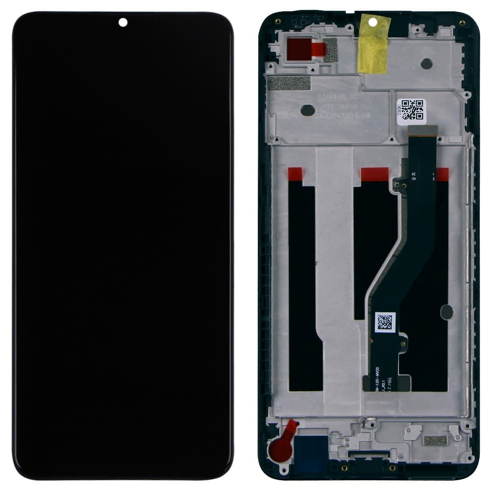 Дисплей для ZTE Blade A72 4G, с тачскрином и рамкой в сборе, цвет черный фото 1