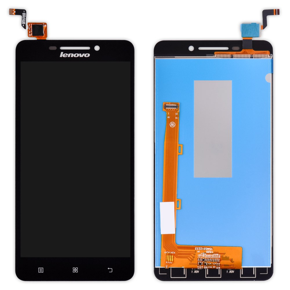 Дисплей для телефона Lenovo A5000 с тачскрином в сборе, цвет черный фото 1