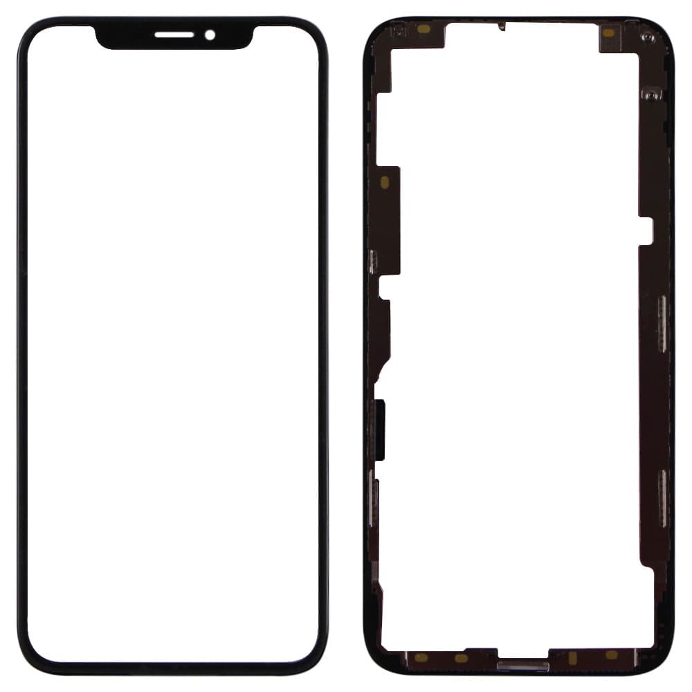 Скло з рамкою + OCA плівка для iPhone XS (5.8), колір чорний фото 1