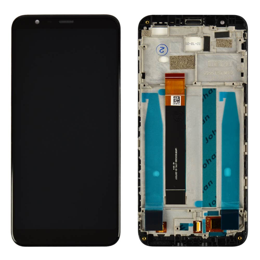 Дисплей для Meizu M8C с тачскрином и рамкой в сборе, цвет черный, оригинал фото 1
