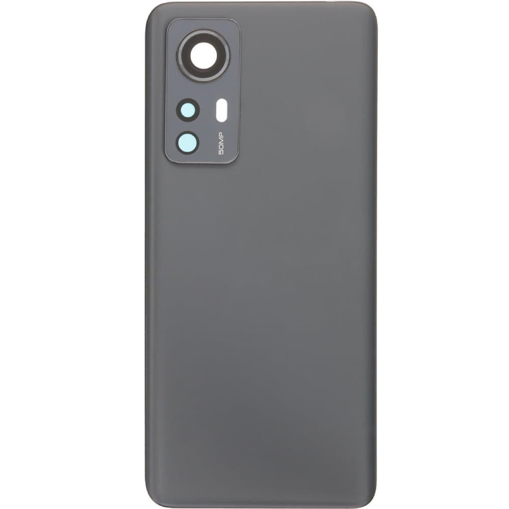 Задня кришка для Xiaomi 12/ 12X, зі склом камери, колір сірий фото 1