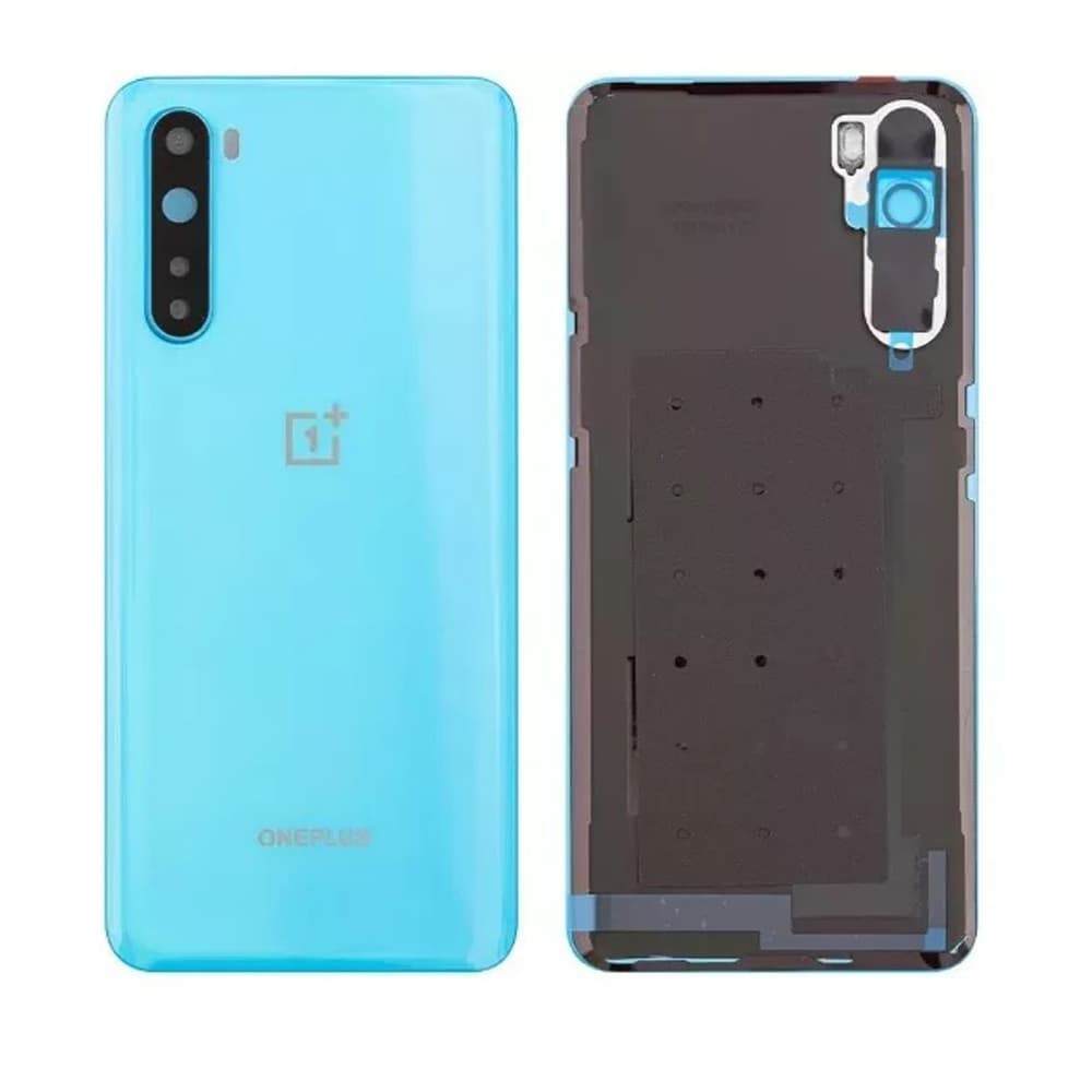 Задняя крышка для OnePlus Nord, со стеклом камеры, цвет синий фото 1