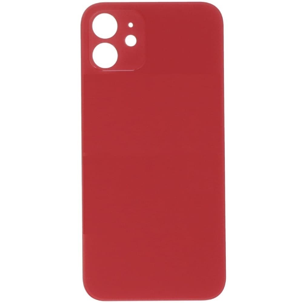 Задня кришка для iPhone 12, колір червоний, з великим отвором під камеру фото 1