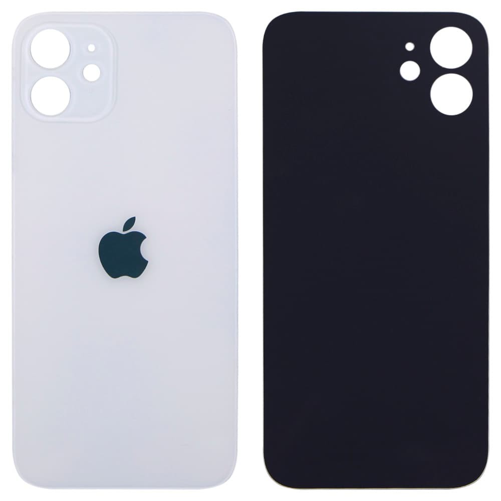 Задня кришка для iPhone 12, колір білий, з великим отвором під камеру фото 1