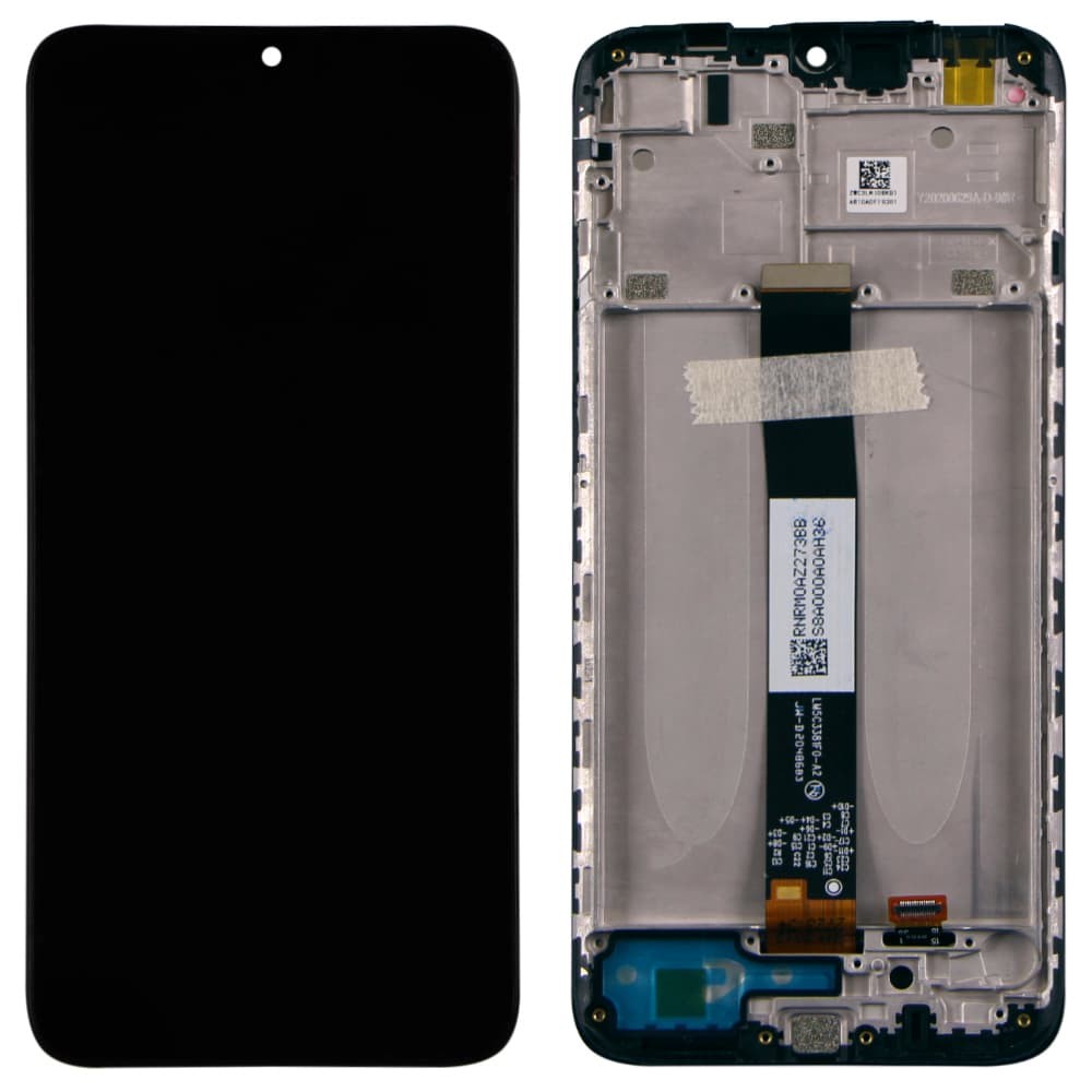 Дисплей для Xiaomi Redmi 9A, Redmi 9C, Redmi 10A, Poco C3 с тачскрином и рамкой в сборе, цвет черный, Orig PRC фото 1