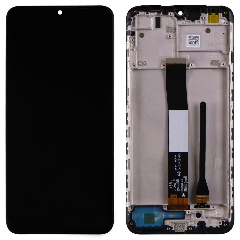 Дисплей для Xiaomi Redmi 9A, Redmi 9C, Redmi 10A, Poco C3 с тачскрином и рамкой в сборе, цвет черный, оригинал фото 1