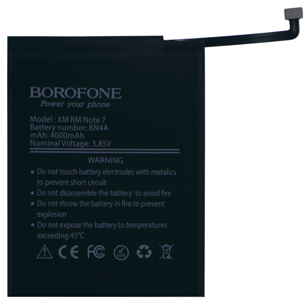 Аккумулятор BN4A для Xiaomi Redmi Note 7, Redmi Note 7 Pro, Borofone 4000mAh фото 1